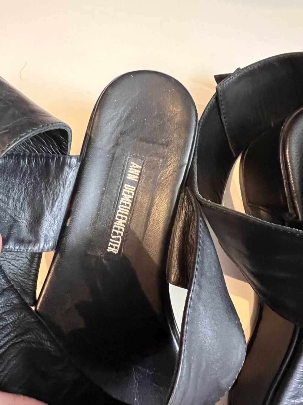 Ann Demeulemeester Black wedge platform sandals 37.5 - Picture 4 of 15